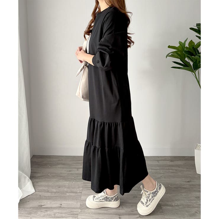 ティアードカットソーロングワンピース レディース 長袖 | Amulet | 詳細画像27 