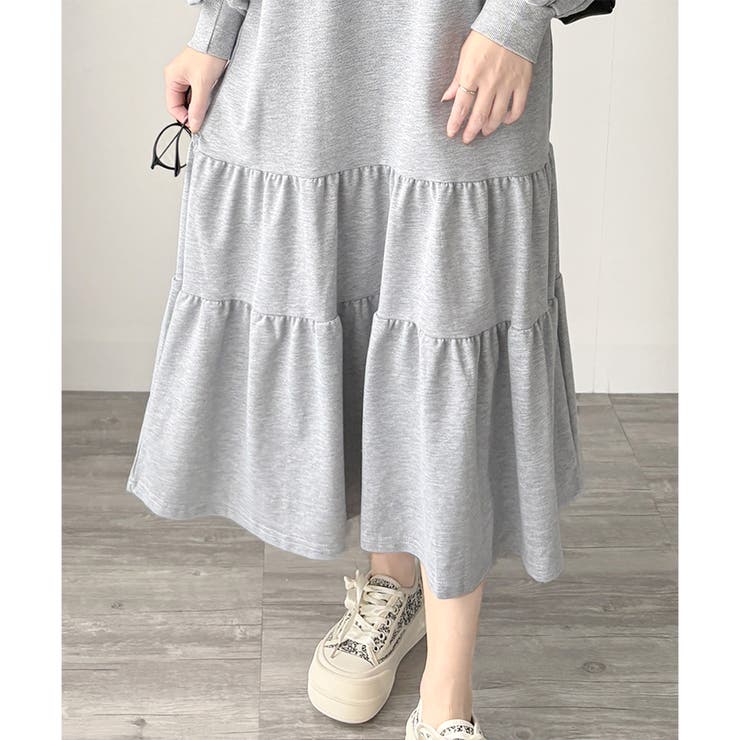 ティアードカットソーロングワンピース レディース 長袖 | Amulet | 詳細画像31 