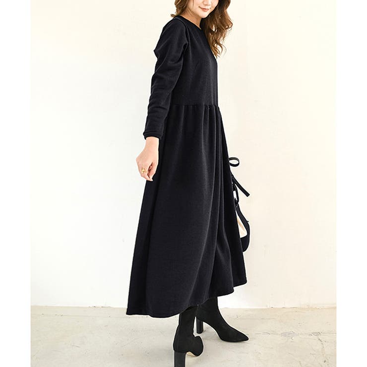 ウエスト切替ロングワンピース レディース 長袖 | Amulet | 詳細画像10 