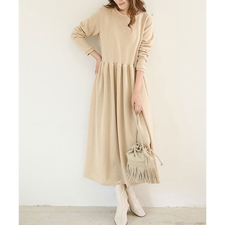 ウエスト切替ロングワンピース レディース 長袖 | Amulet | 詳細画像14 