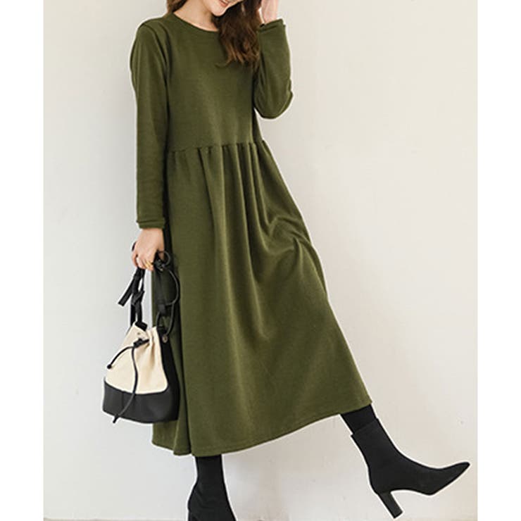 ウエスト切替ロングワンピース レディース 長袖 | Amulet | 詳細画像19 