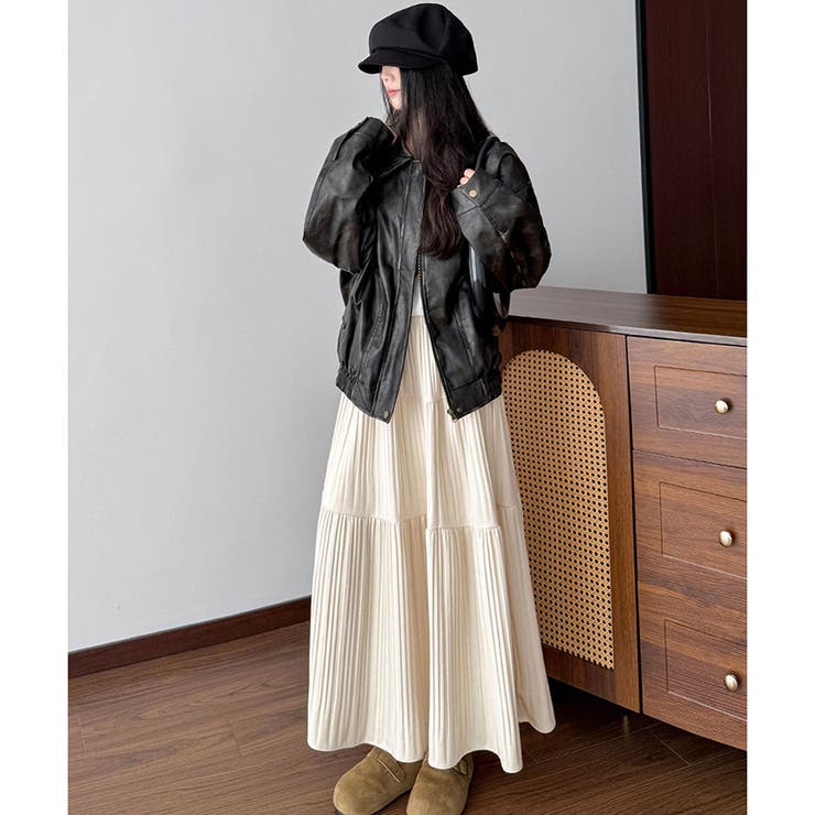 ティアードプリーツロングスカート レディース マキシ丈 | Amulet | 詳細画像11 