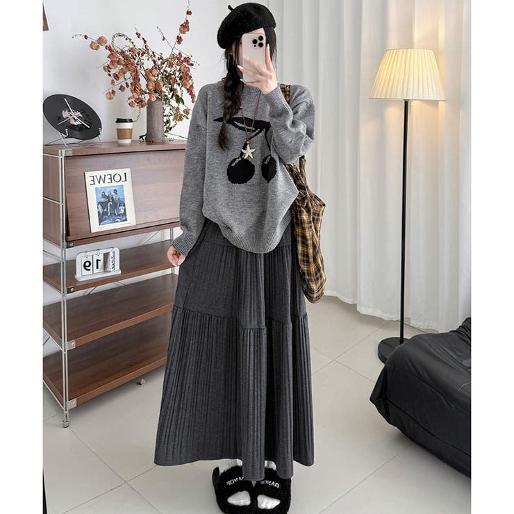 ティアードプリーツロングスカート レディース マキシ丈 | Amulet | 詳細画像16 