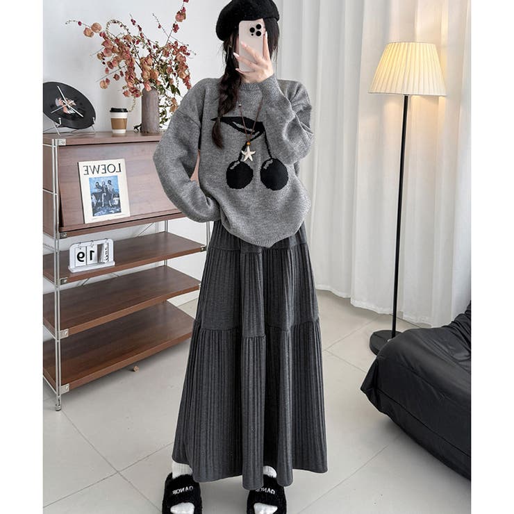 ティアードプリーツロングスカート レディース マキシ丈 | Amulet | 詳細画像17 