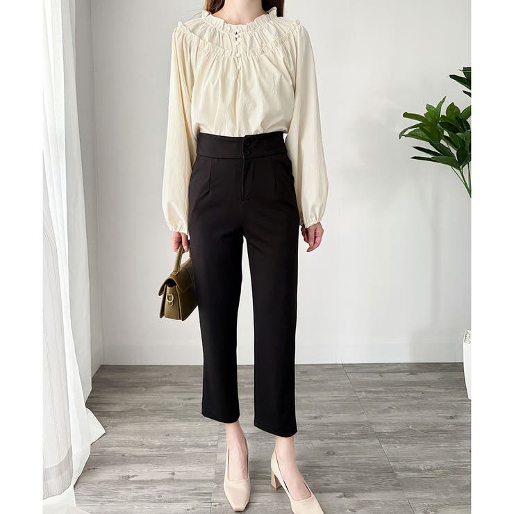 ダブルボタンタックスラックスパンツ レディース テーパード | Amulet | 詳細画像11 