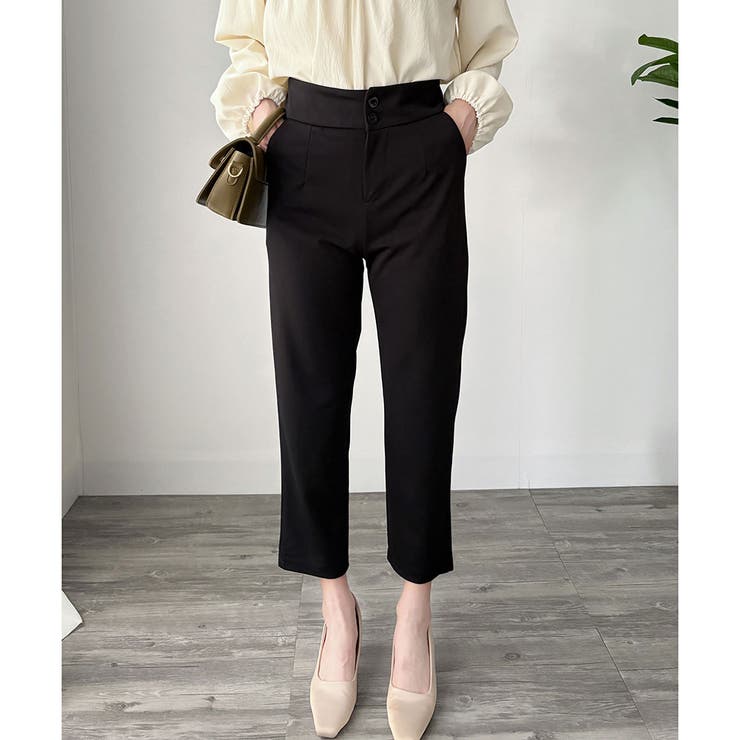 ダブルボタンタックスラックスパンツ レディース テーパード | Amulet | 詳細画像9 