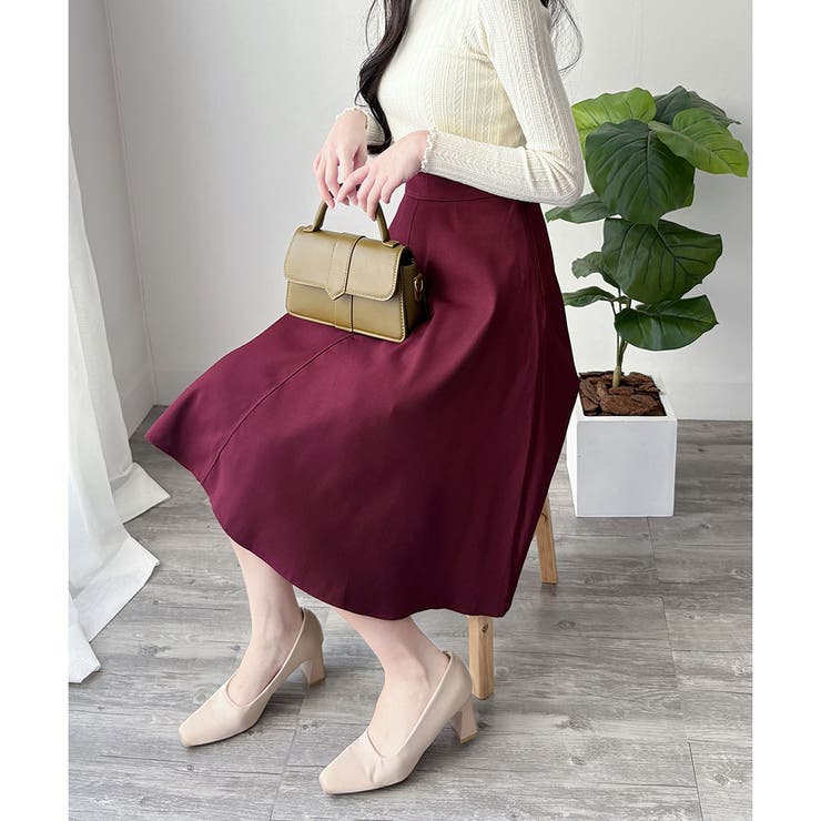 ひざ丈Aラインスカート スカート フレアシルエット | Amulet | 詳細画像40 