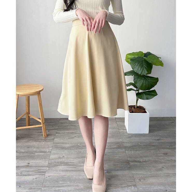 イエロー | ひざ丈Aラインスカート スカート フレアシルエット | Amulet