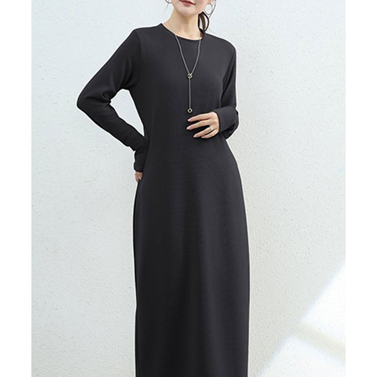 裏起毛ストレートロングワンピース レディース カジュアル | Amulet | 詳細画像10 