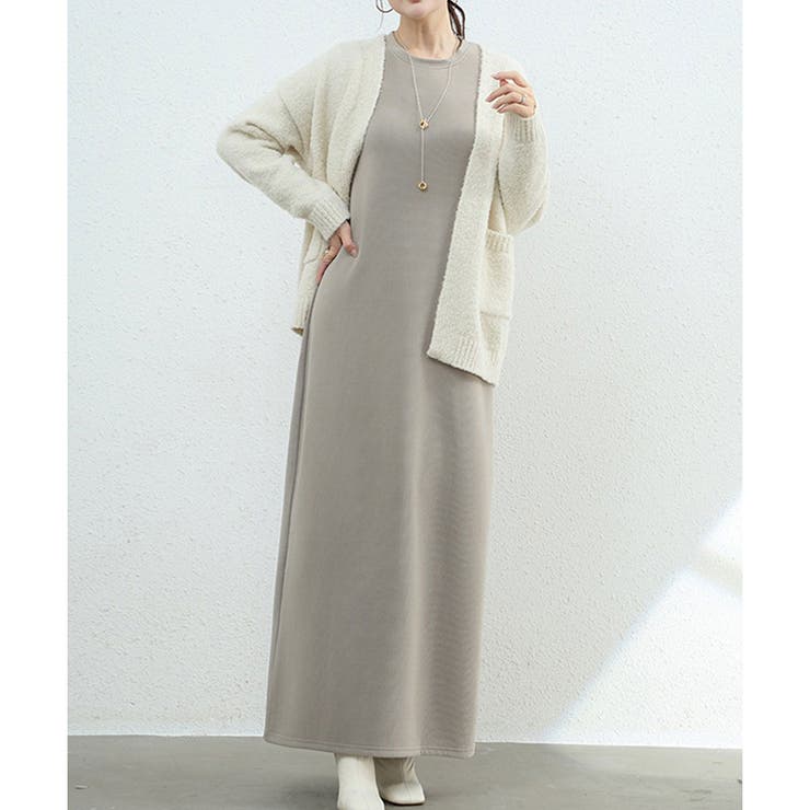 裏起毛ストレートロングワンピース レディース カジュアル | Amulet | 詳細画像11 