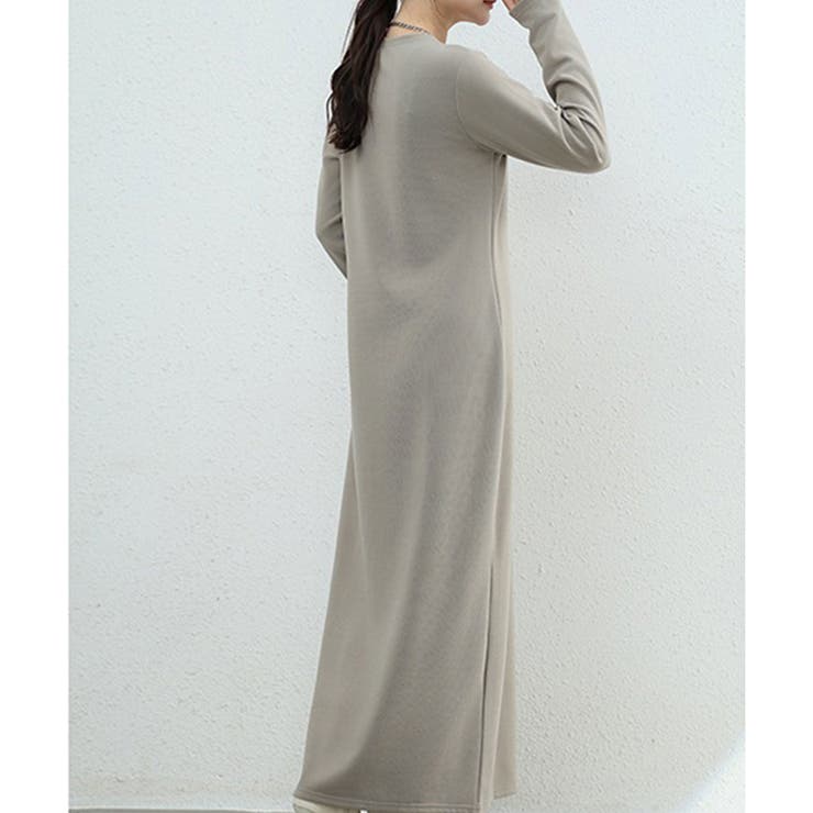 裏起毛ストレートロングワンピース レディース カジュアル | Amulet | 詳細画像13 