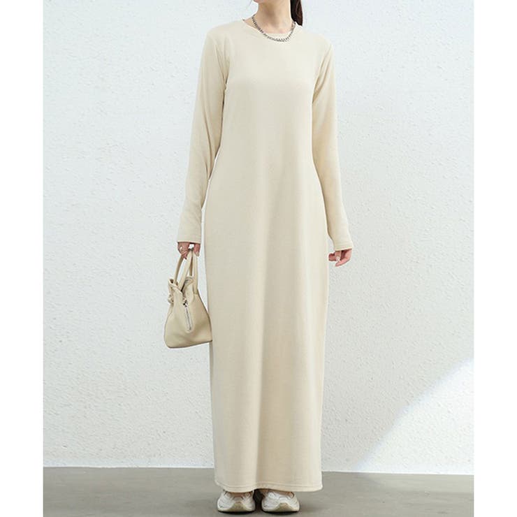 裏起毛ストレートロングワンピース レディース カジュアル | Amulet | 詳細画像14 