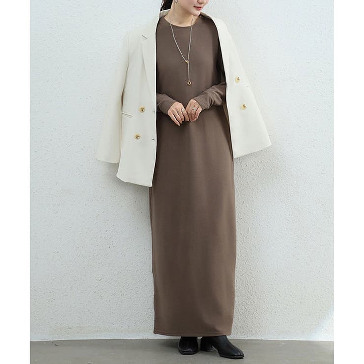 裏起毛ストレートロングワンピース レディース カジュアル | Amulet | 詳細画像19 