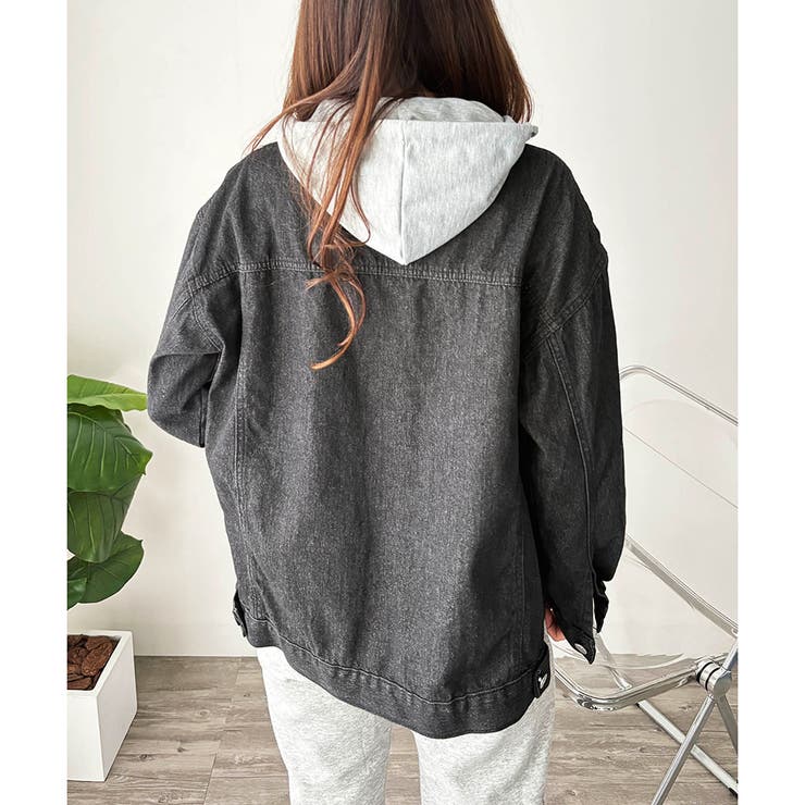 フード付きデニムライクジャケット レディース カジュアル | Amulet | 詳細画像22 