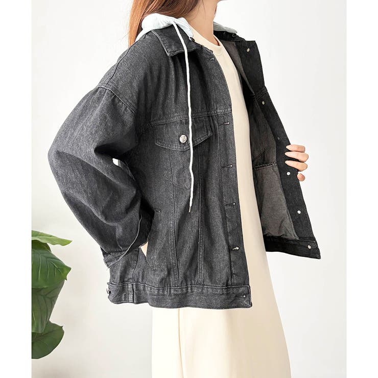 フード付きデニムライクジャケット レディース カジュアル | Amulet | 詳細画像25 