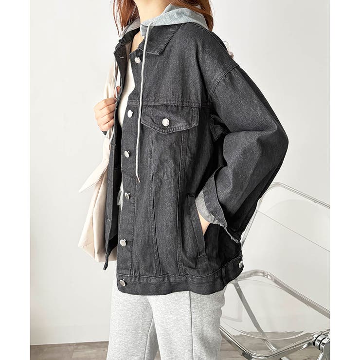 フード付きデニムライクジャケット レディース カジュアル | Amulet | 詳細画像27 