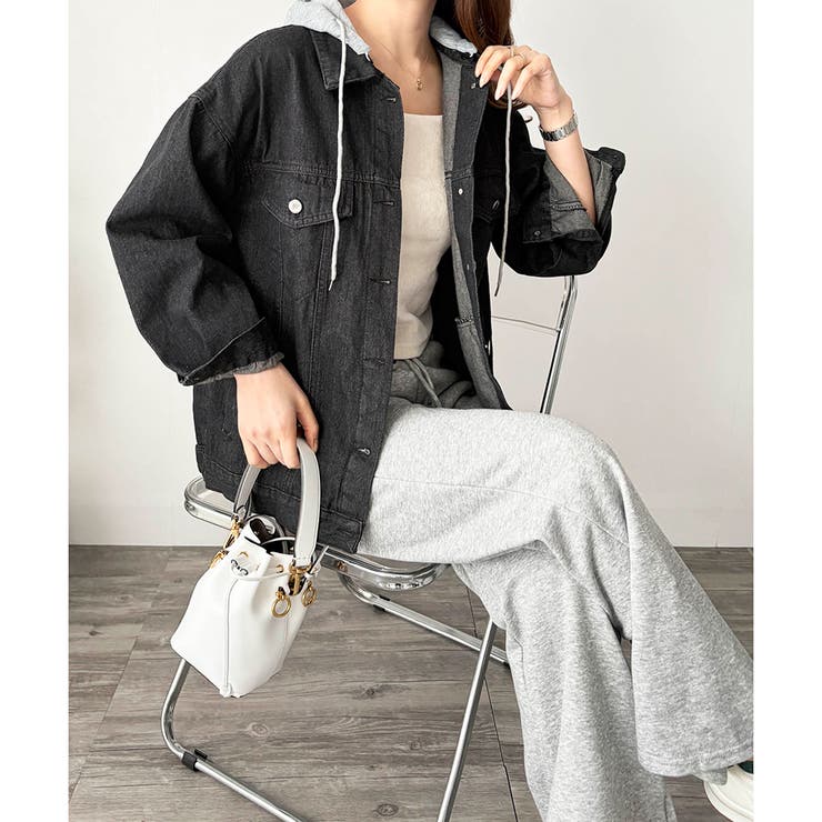 フード付きデニムライクジャケット レディース カジュアル | Amulet | 詳細画像28 