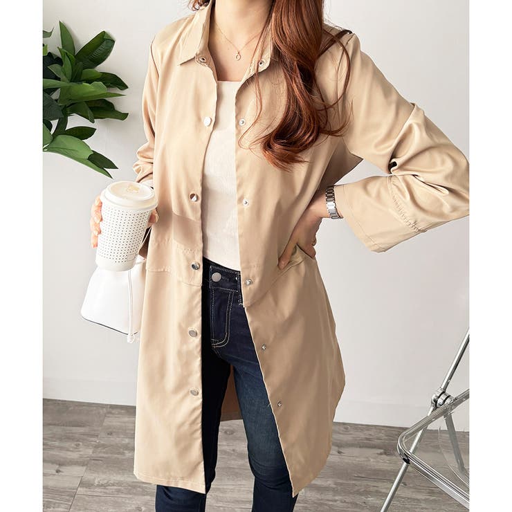 ロング丈ライトシャツアウター レディース カジュアル | Amulet | 詳細画像14 