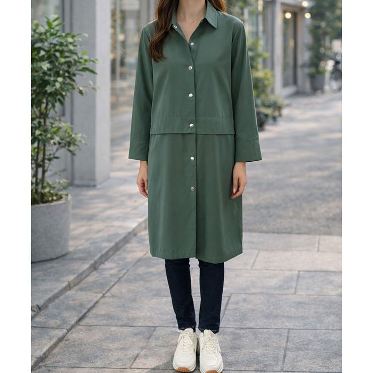 ロング丈ライトシャツアウター レディース カジュアル | Amulet | 詳細画像16 