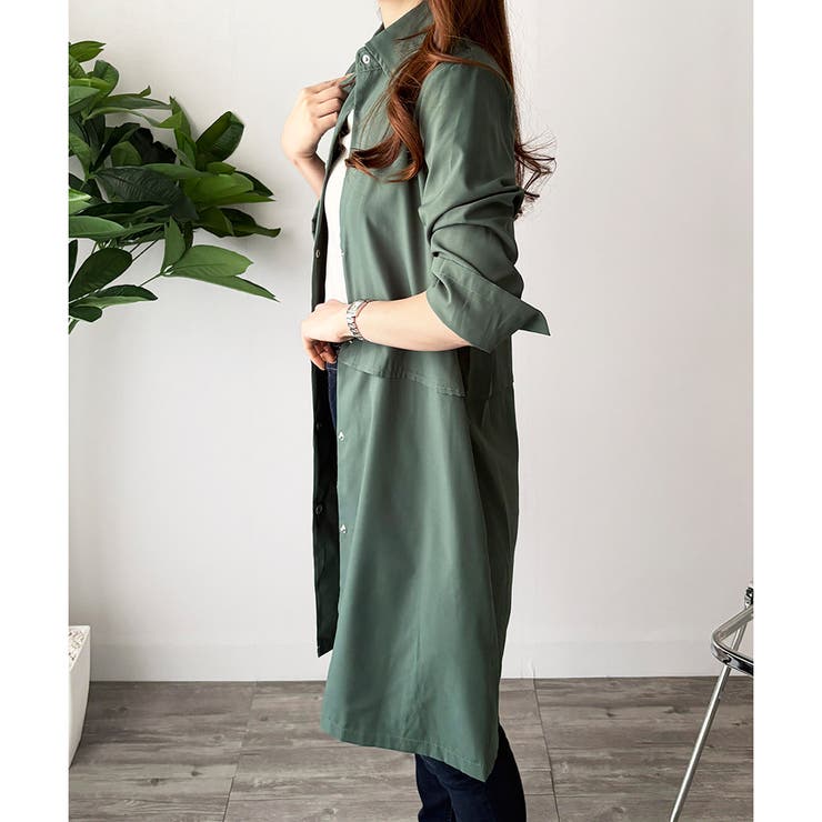 ロング丈ライトシャツアウター レディース カジュアル | Amulet | 詳細画像17 