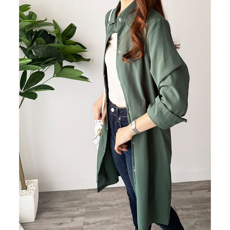 ロング丈ライトシャツアウター レディース カジュアル | Amulet | 詳細画像18 