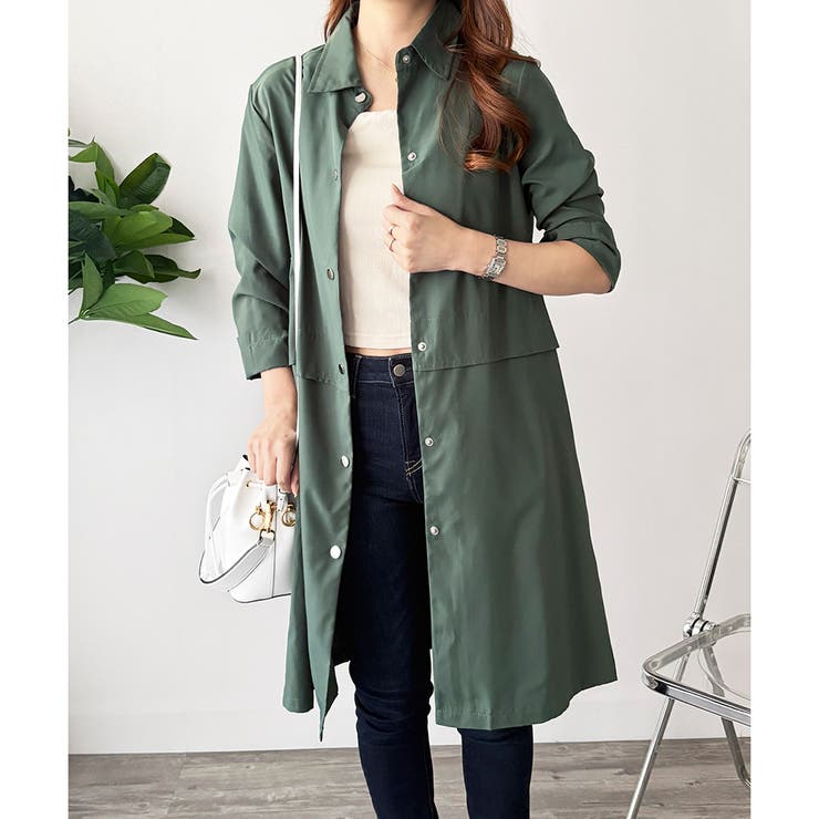 ロング丈ライトシャツアウター レディース カジュアル | Amulet | 詳細画像19 