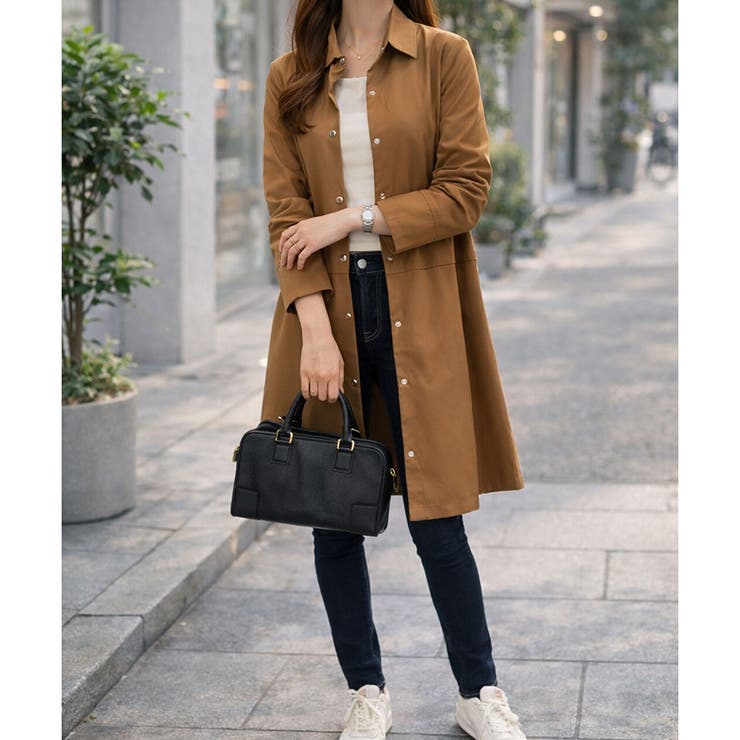 ロング丈ライトシャツアウター レディース カジュアル | Amulet | 詳細画像2 