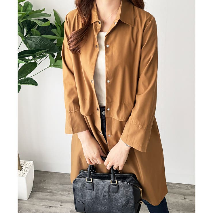 ロング丈ライトシャツアウター レディース カジュアル | Amulet | 詳細画像24 