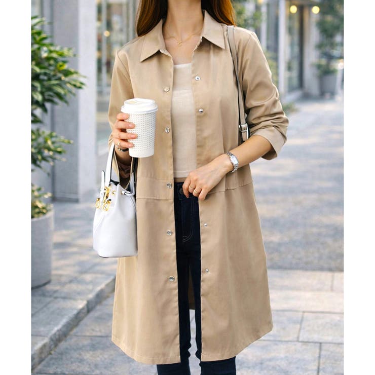 ロング丈ライトシャツアウター レディース カジュアル | Amulet | 詳細画像6 