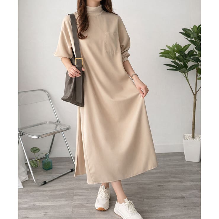 ハイネックロングワンピース レディース カジュアル | Amulet | 詳細画像10 