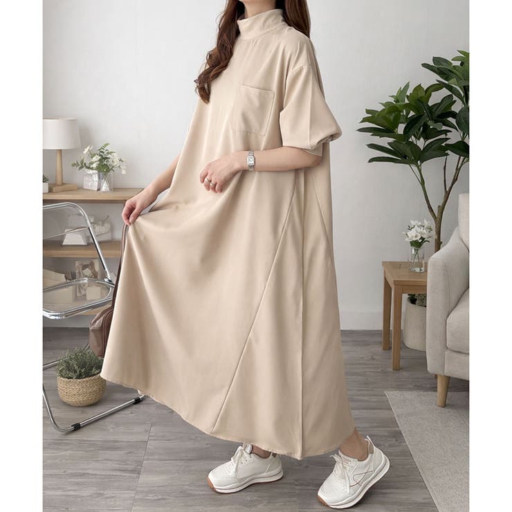 ハイネックロングワンピース レディース カジュアル | Amulet | 詳細画像2 