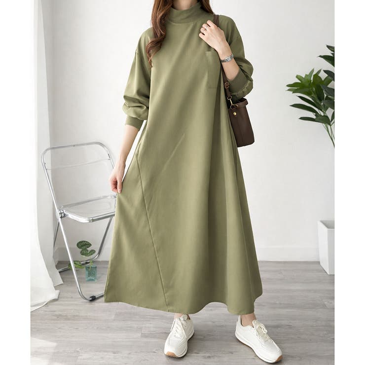 ハイネックロングワンピース レディース カジュアル | Amulet | 詳細画像4 