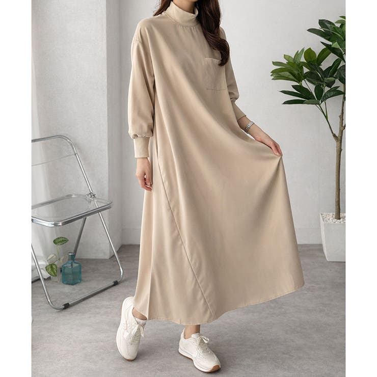 ハイネックロングワンピース レディース カジュアル | Amulet | 詳細画像9 