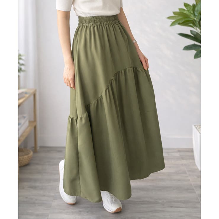 ボリュームフレア切替ロングスカート レディース カジュアル | Amulet | 詳細画像19 