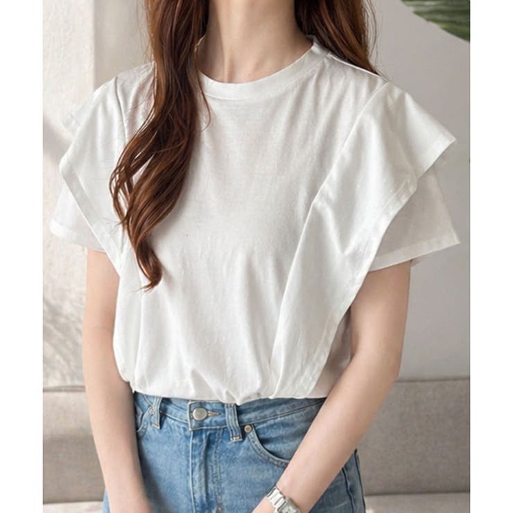 ラッフルフリルスリーブTシャツ レディース 半袖 | Amulet | 詳細画像12 