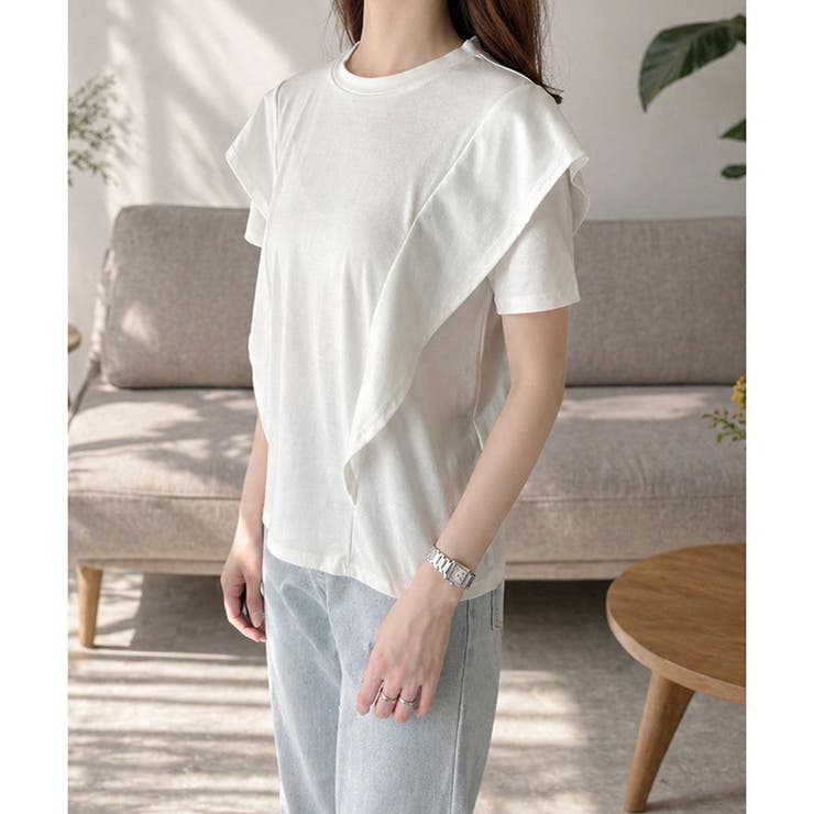 ラッフルフリルスリーブTシャツ レディース 半袖 | Amulet | 詳細画像13 