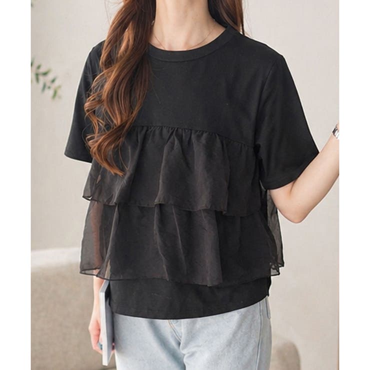 シアーフリルドッキングTシャツ レディース 半袖 | Amulet | 詳細画像18 