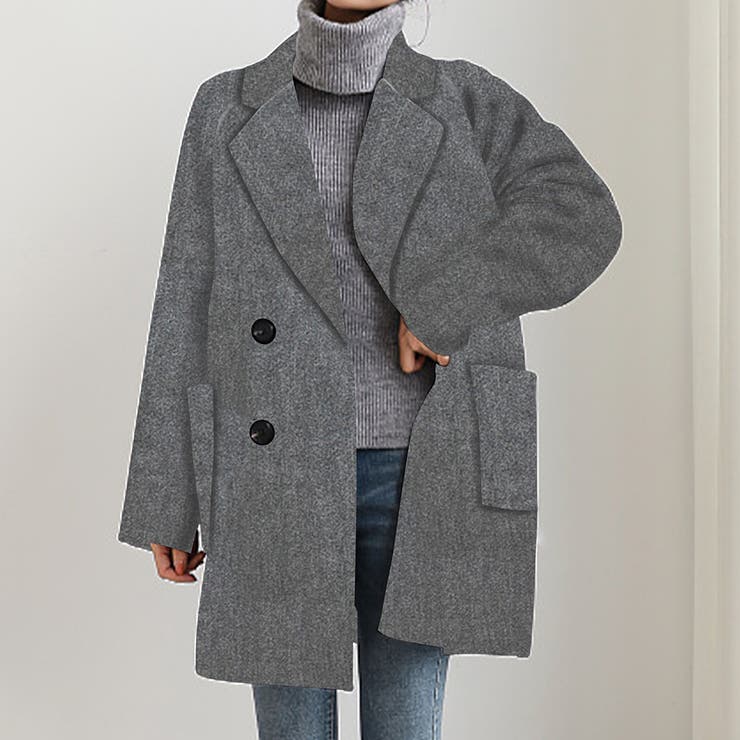 グレー | ハーフチェスターコート アウター カジュアル | Amulet