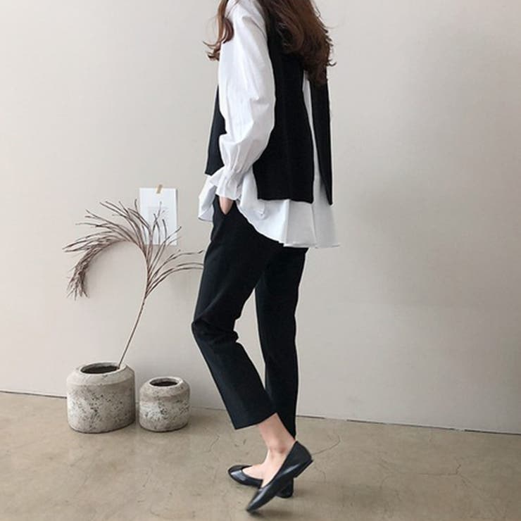 ニットベスト付きブラウス オフィス シンプル シャツ 秋 冬 レディース | Amulet | 詳細画像16 