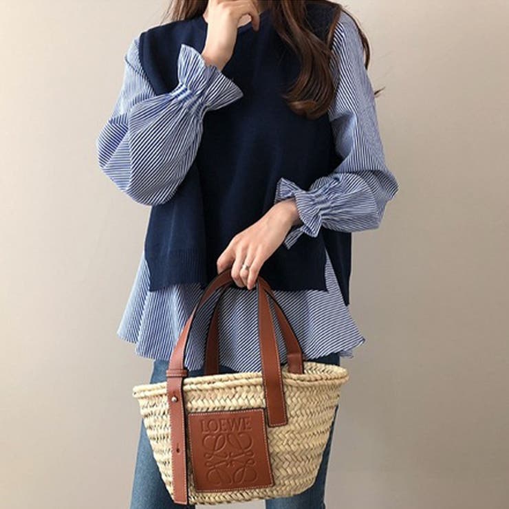 ニットベスト付きブラウス オフィス シンプル シャツ 秋 冬 レディース | Amulet | 詳細画像18 