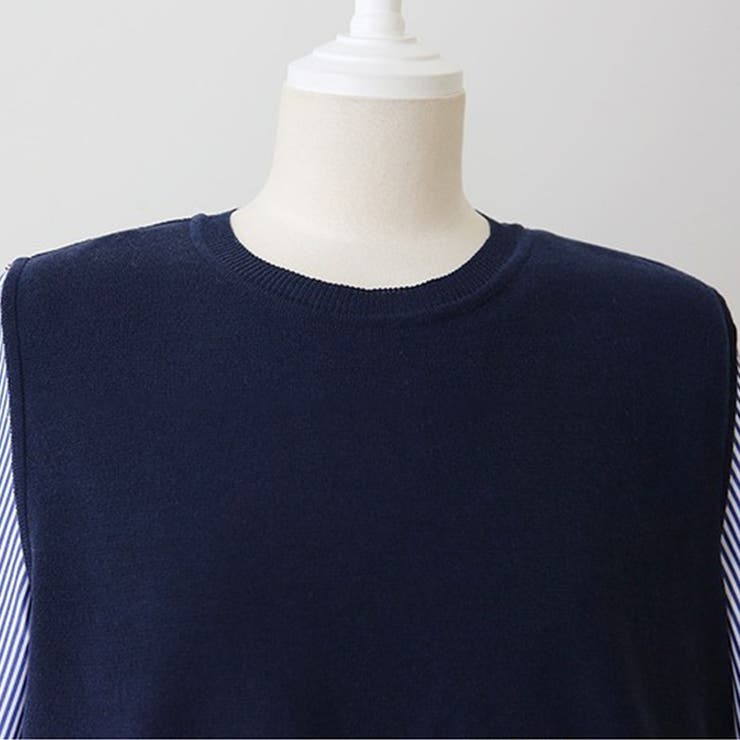 ニットベスト付きブラウス オフィス シンプル シャツ 秋 冬 レディース | Amulet | 詳細画像24 