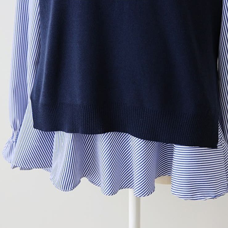 ニットベスト付きブラウス オフィス シンプル シャツ 秋 冬 レディース | Amulet | 詳細画像25 