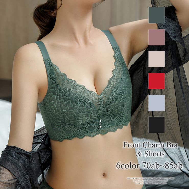 フロントチャームブラジャー&ショーツ レディース セット商品 | Amulet | 詳細画像1 