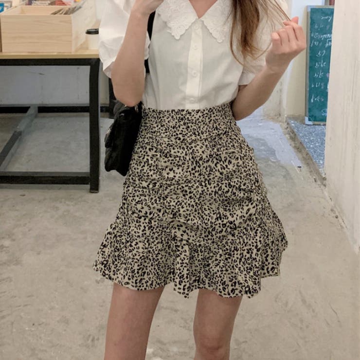 Disney / LEOPARD DESIGN SKIRT【WCJ-MK-027BEG-BLK