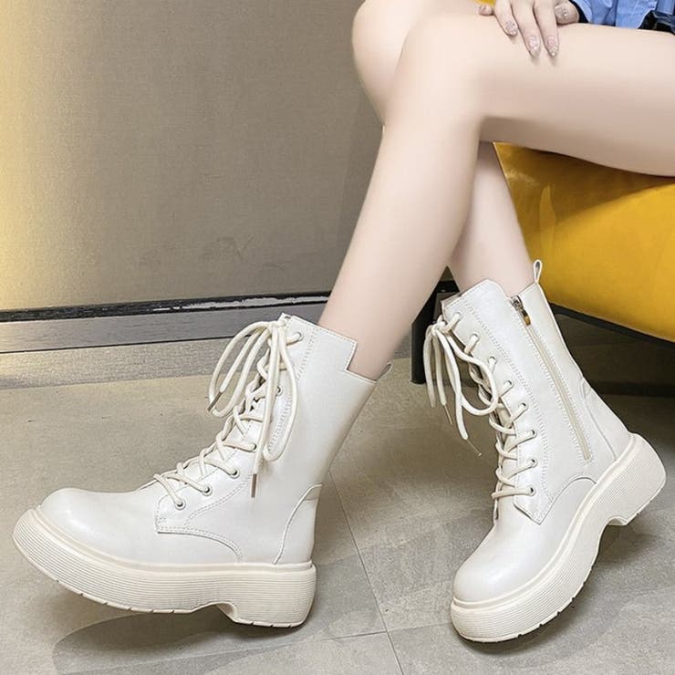 靴 ミドルチューブ編み上げブーツ[品番：ORPW0002413]｜marcydorn