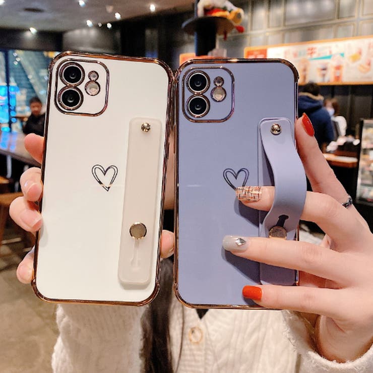 スマホケース ノーマルカラーセンターハートサイドバンド付きiPhoneケース | marcydorn | 詳細画像2 