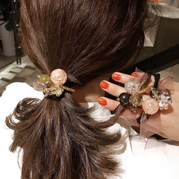 ヘアアクセ パールリボンミックスモチーフ シアーカラーヘアゴム  ヘッドロープ[品番：ORPW0002596]｜marcydorn（マーシードルン）のレディースファッション通販｜SHOPLIST（ショップリスト）