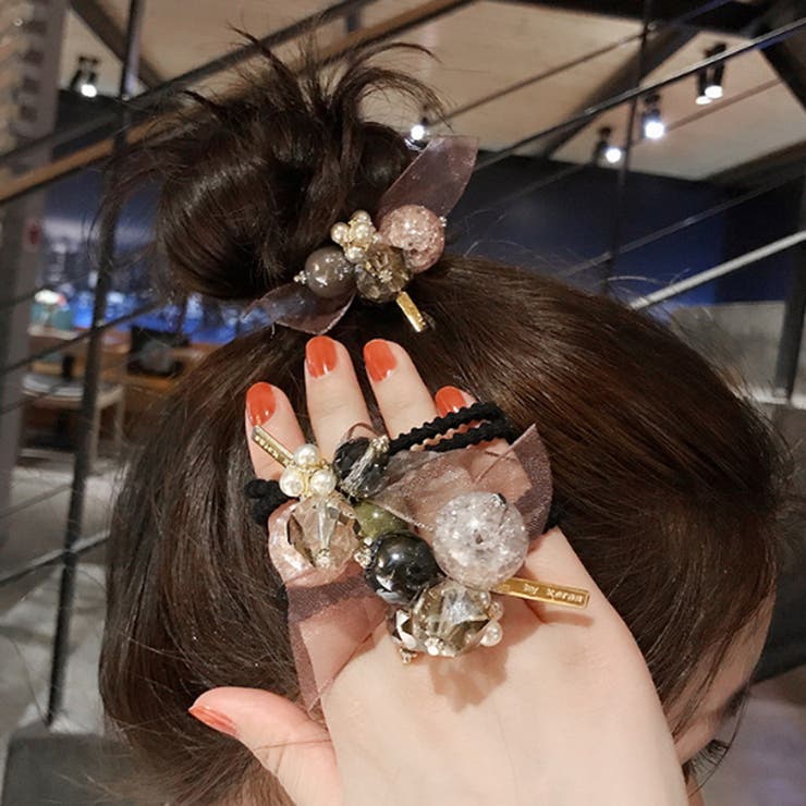 ヘアアクセ パールリボンミックスモチーフ シアーカラーヘアゴム  ヘッドロープ[品番：ORPW0002596]｜marcydorn（マーシードルン）のレディースファッション通販｜SHOPLIST（ショップリスト）