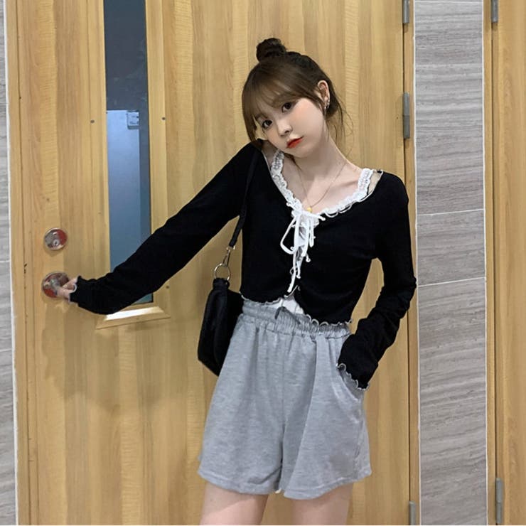 トップス リボン編みデザインショート丈トップス[品番:ORPW0002688 トップス リボン編みデザインショート丈トップス[品番:ORPW0002688