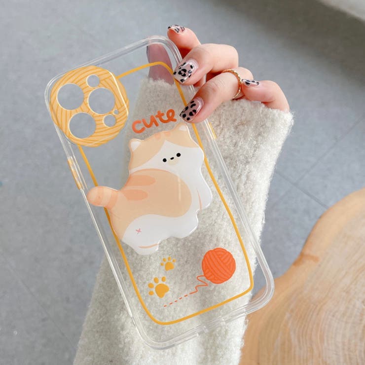 オレンジ | スマホケース もち猫バンカーリング iPhoneケース | marcydorn